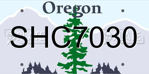 SHC7030 Oregon License Plate