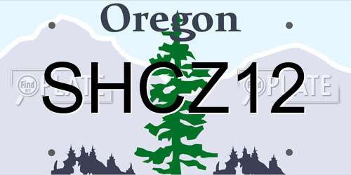 SHCZ12 Oregon License Plate
