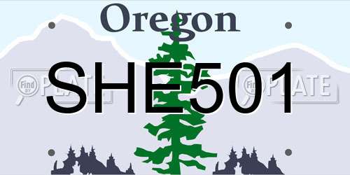 SHE501 Oregon License Plate