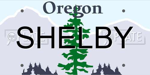 SHELBY Oregon License Plate