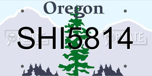 SHI5814 Oregon License Plate