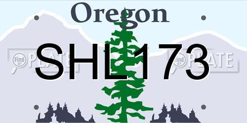 SHL173 Oregon License Plate