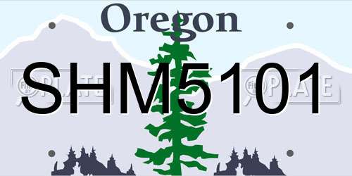 SHM5101 Oregon License Plate