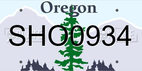 SHO0934 Oregon License Plate
