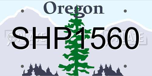 SHP1560 Oregon License Plate