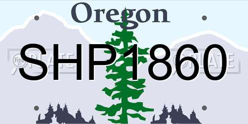 SHP1860 Oregon License Plate
