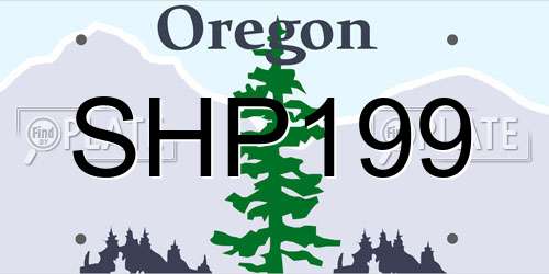 SHP199 Oregon License Plate