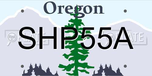 SHP55A Oregon License Plate