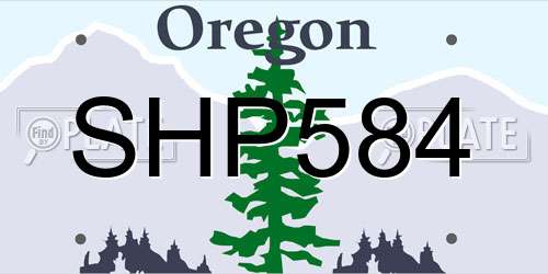 SHP584 Oregon License Plate