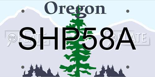 SHP58A Oregon License Plate