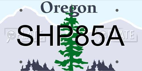 SHP85A Oregon License Plate