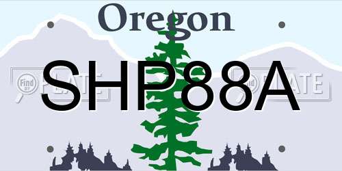 SHP88A Oregon License Plate