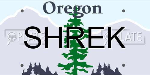SHREK Oregon License Plate