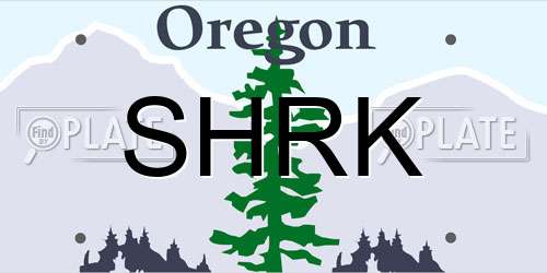 SHRK Oregon License Plate