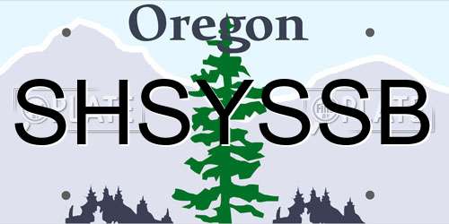SHSYSSB Oregon License Plate