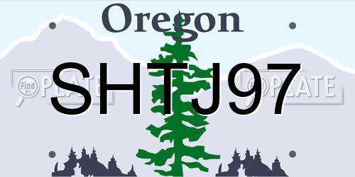 SHTJ97 Oregon License Plate