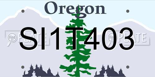 SI1T403 Oregon License Plate