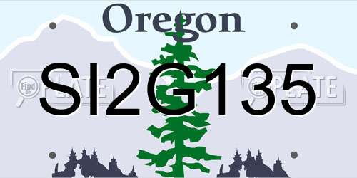 SI2G135 Oregon License Plate