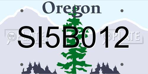 SI5B012 Oregon License Plate