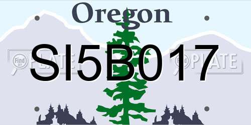 SI5B017 Oregon License Plate