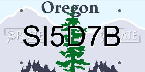 SI5D7B Oregon License Plate