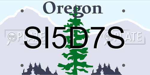 SI5D7S Oregon License Plate