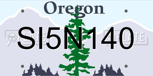 SI5N140 Oregon License Plate