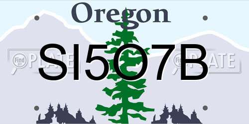 SI5O7B Oregon License Plate