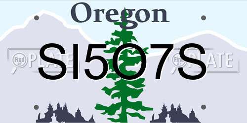 SI5O7S Oregon License Plate