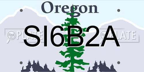 SI6B2A Oregon License Plate