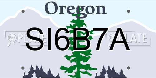 SI6B7A Oregon License Plate