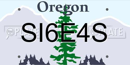 SI6E4S Oregon License Plate
