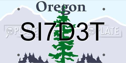 SI7D3T Oregon License Plate