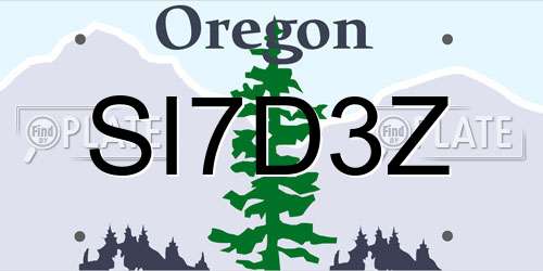 SI7D3Z Oregon License Plate