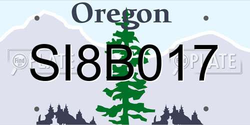 SI8B017 Oregon License Plate