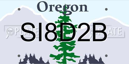 SI8D2B Oregon License Plate