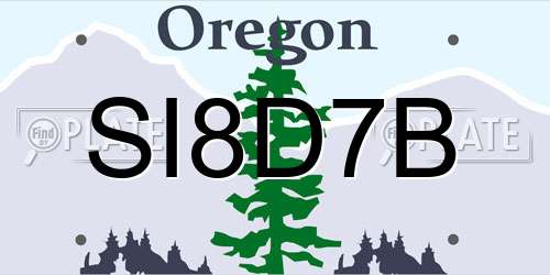 SI8D7B Oregon License Plate