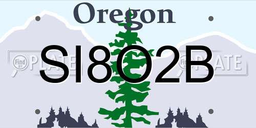 SI8O2B Oregon License Plate