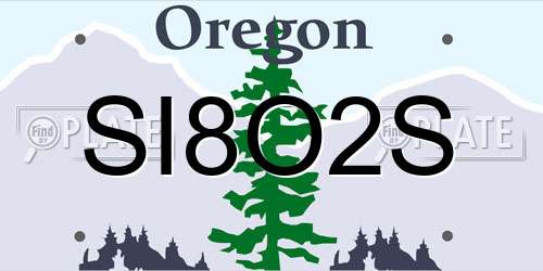 SI8O2S Oregon License Plate