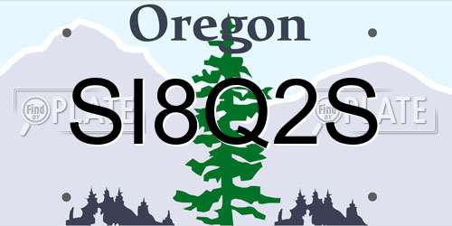 SI8Q2S Oregon License Plate