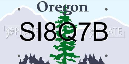 SI8Q7B Oregon License Plate