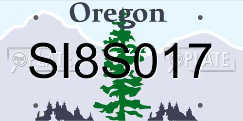 SI8S017 Oregon License Plate