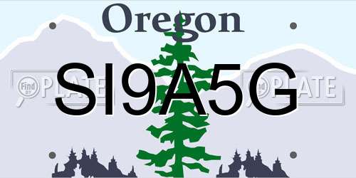 SI9A5G Oregon License Plate