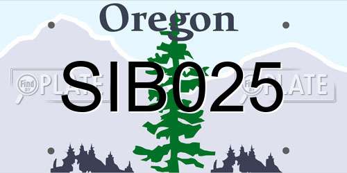 SIB025 Oregon License Plate