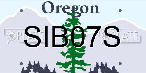 SIB07S Oregon License Plate