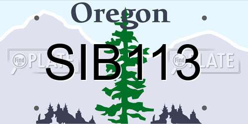 SIB113 Oregon License Plate