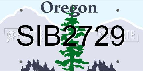 SIB2729 Oregon License Plate