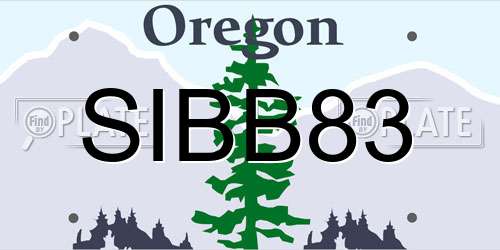 SIBB83 Oregon License Plate