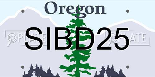 SIBD25 Oregon License Plate