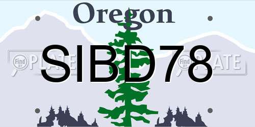SIBD78 Oregon License Plate